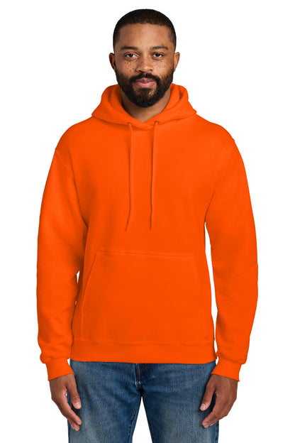 Custom Embroidered Port & Co Sweatshirts in Safety Orange