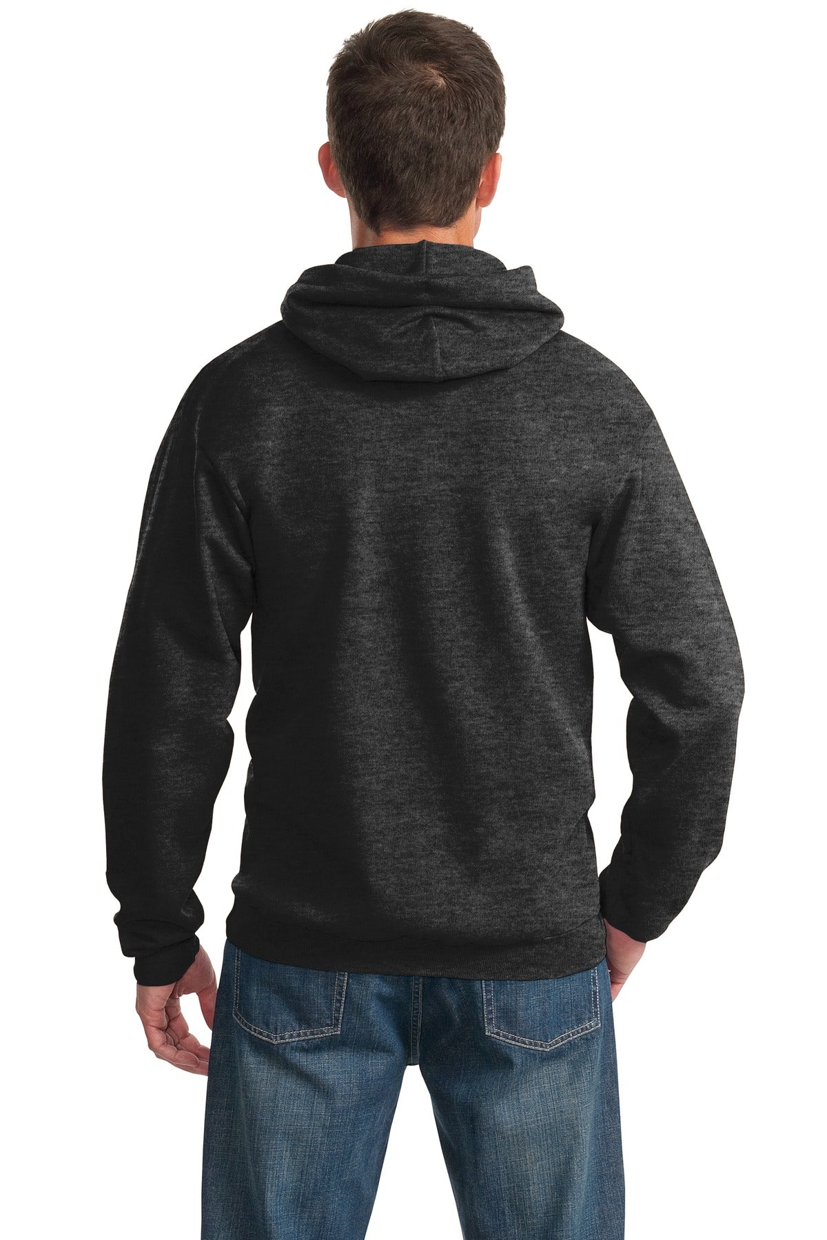 Custom Embroidered Port & Company Essential Fleece Pullover Hooded Sweatshirt.  PC90H,Dark Heather Grey