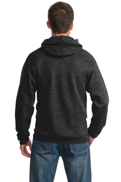 Custom Embroidered Port & Company Essential Fleece Pullover Hooded Sweatshirt.  PC90H,Dark Heather Grey