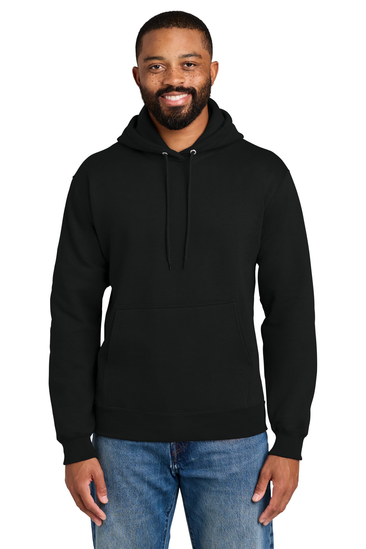 Custom Embroidered Port & Co Sweatshirts in Jet Black