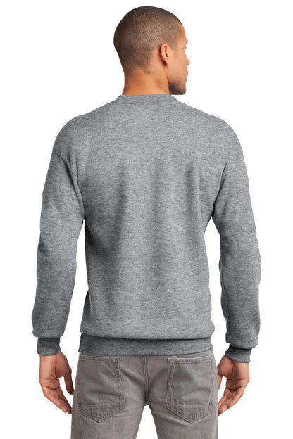 Custom Embroidered Port & Company Tall Essential Fleece Crewneck Sweatshirt. PC90T,Athletic Heather