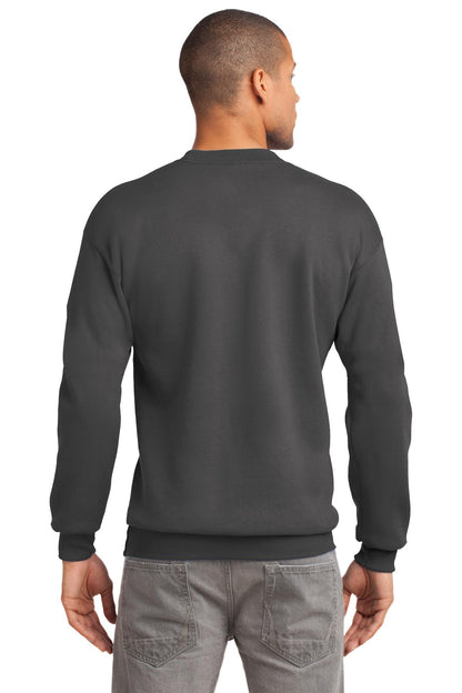 Custom Embroidered Port & Company Tall Essential Fleece Crewneck Sweatshirt. PC90T,Charcoal