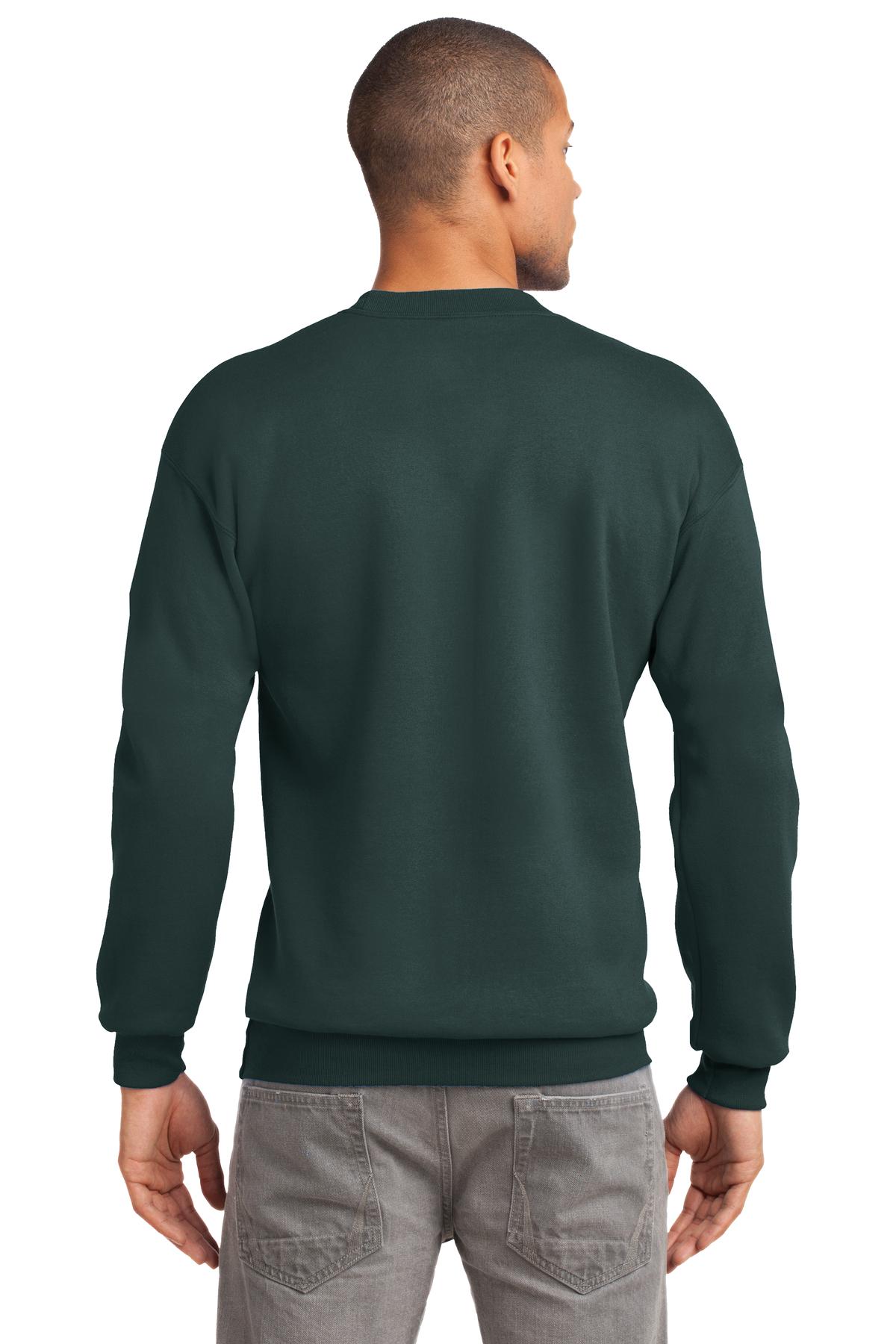 Custom Embroidered Port & Company Tall Essential Fleece Crewneck Sweatshirt. PC90T,Dark Green
