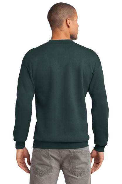 Custom Embroidered Port & Company Tall Essential Fleece Crewneck Sweatshirt. PC90T,Dark Green