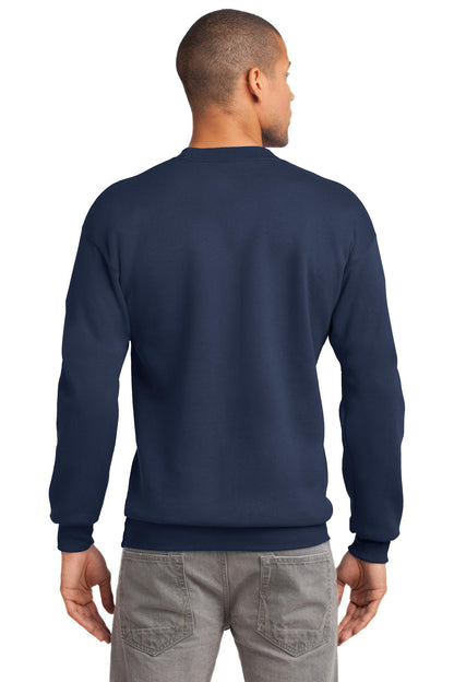 Custom Embroidered Port & Company Tall Essential Fleece Crewneck Sweatshirt. PC90T,Navy
