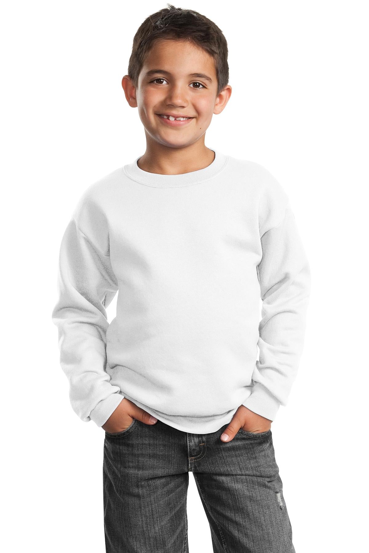 Port & Company Youth Core Fleece Crewneck Sweatshirt.  PC90Y