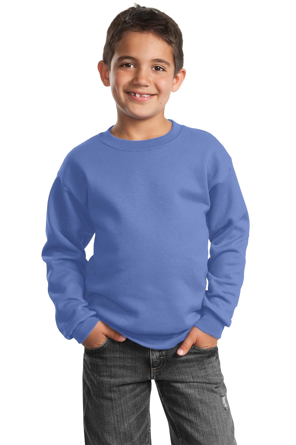 Port & Company Youth Core Fleece Crewneck Sweatshirt.  PC90Y