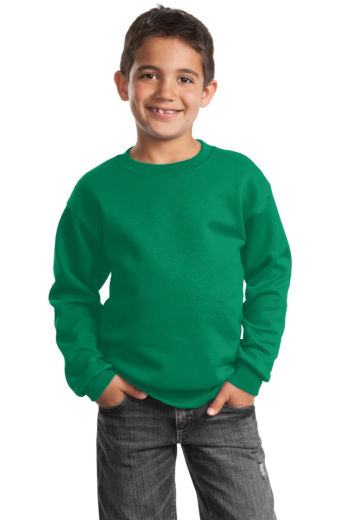 Port & Company Youth Core Fleece Crewneck Sweatshirt.  PC90Y