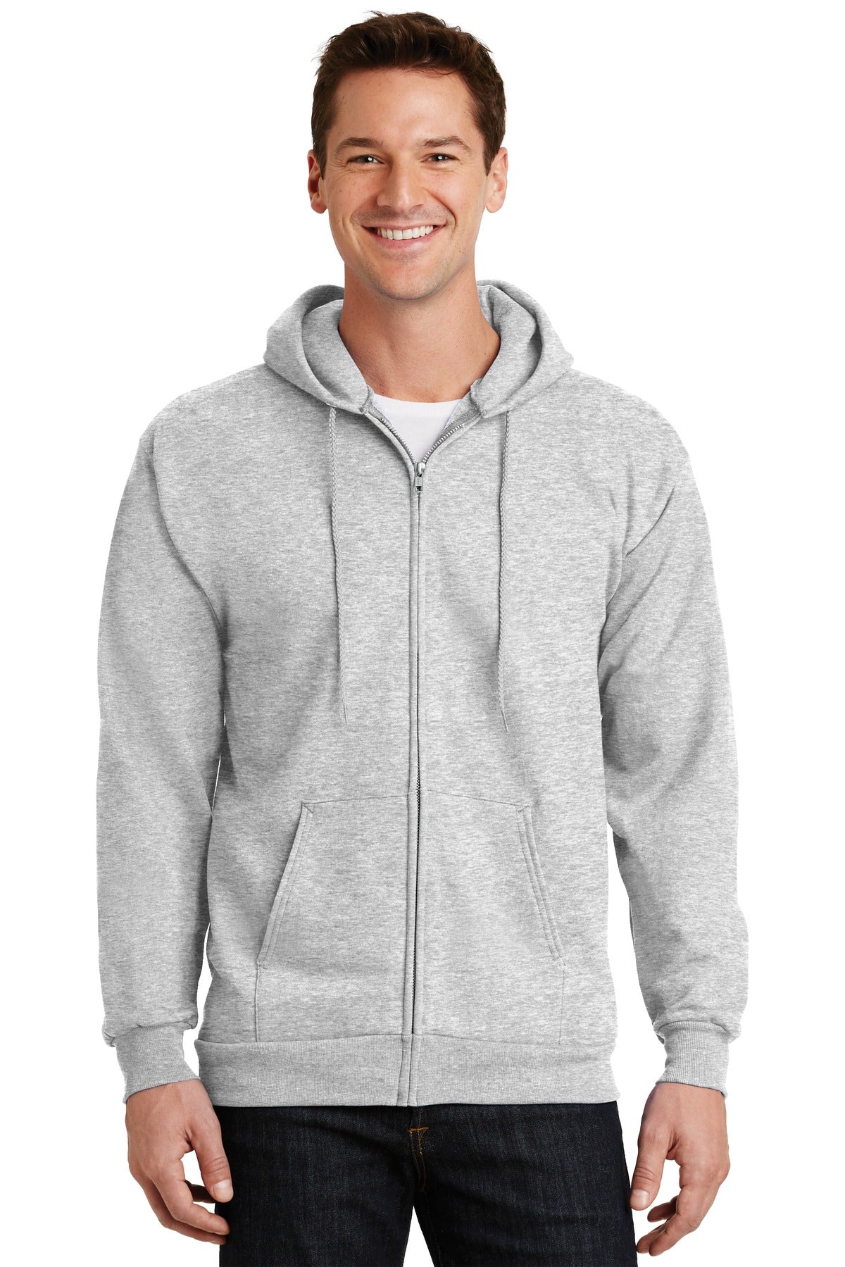 Port & Company Essential Fleece Full-Zip Hooded Sweatshirt.  PC90ZH