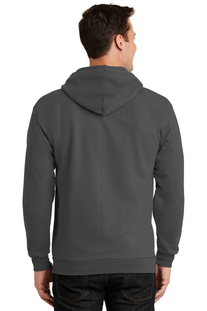 Custom Embroidered Port & Company Essential Fleece Full-Zip Hooded Sweatshirt.  PC90ZH,Charcoal