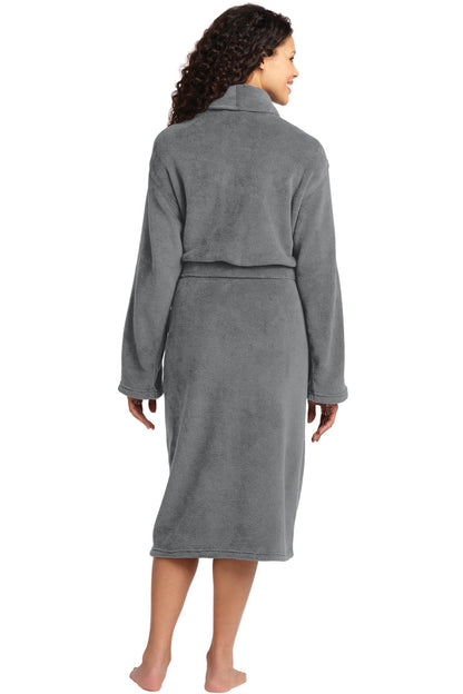 Custom Embroidered Port Authority Plush Microfleece Shawl Collar Robe. R102,Deep Smoke