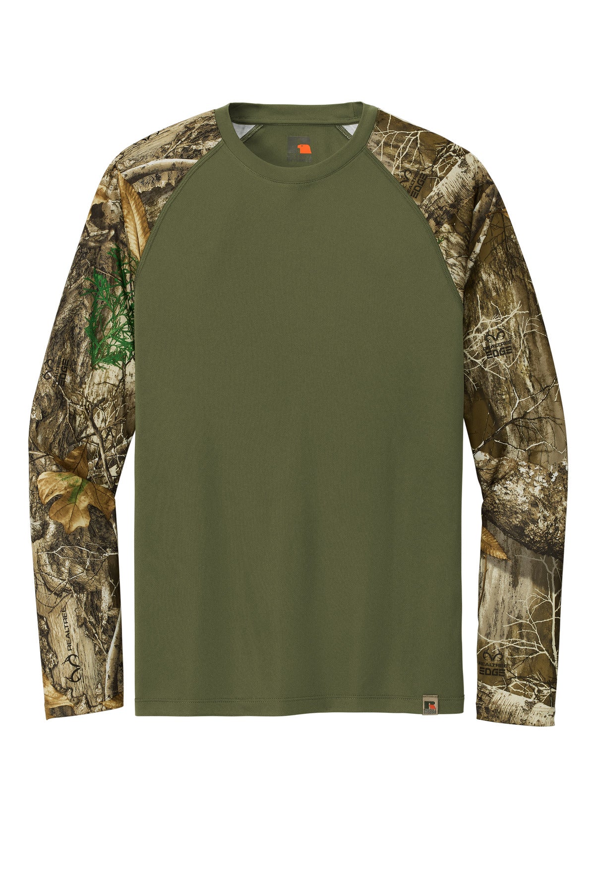 Custom Embroidered Russell Outdoors T-Shirts  in Olive Drab Green/ Realtree Edge