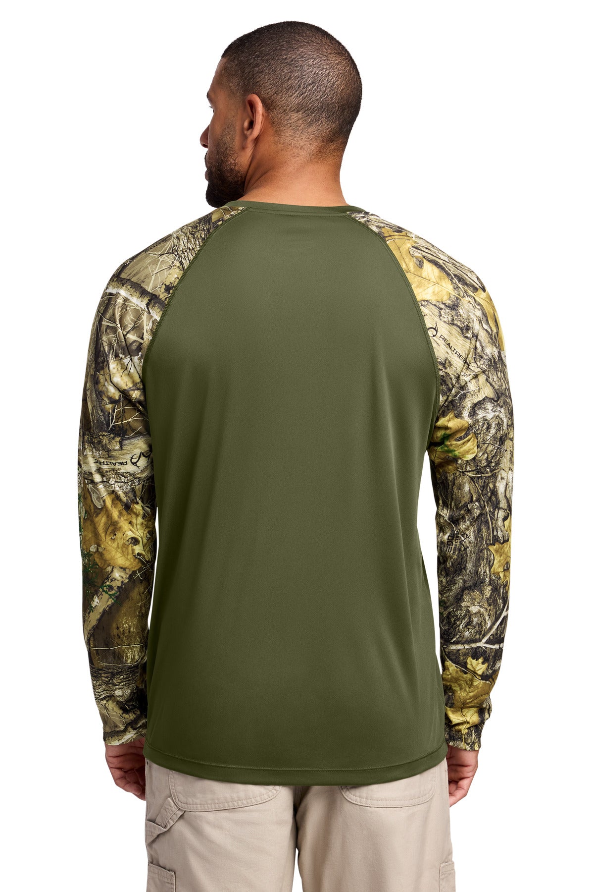 Custom Embroidered Russell Outdoors T-Shirts  in Olive Drab Green/ Realtree Edge