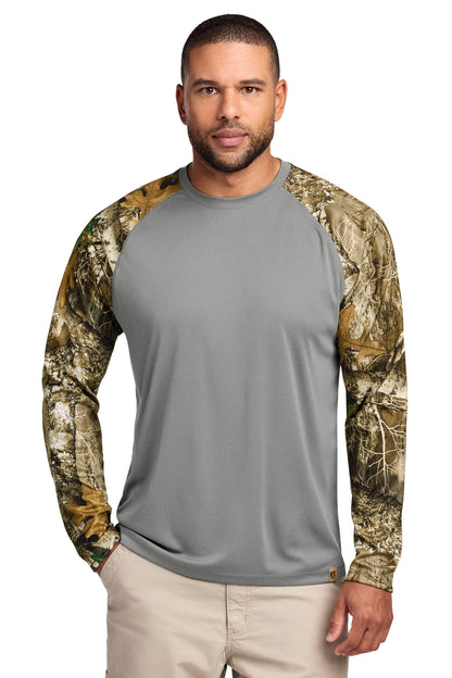 Custom Embroidered Russell Outdoors T-Shirts  in Grey Concrete Heather/ Realtree Edge