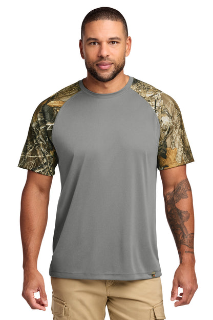 Custom Embroidered Russell Outdoors T-Shirts  in Grey Concrete Heather/ Realtree Edge