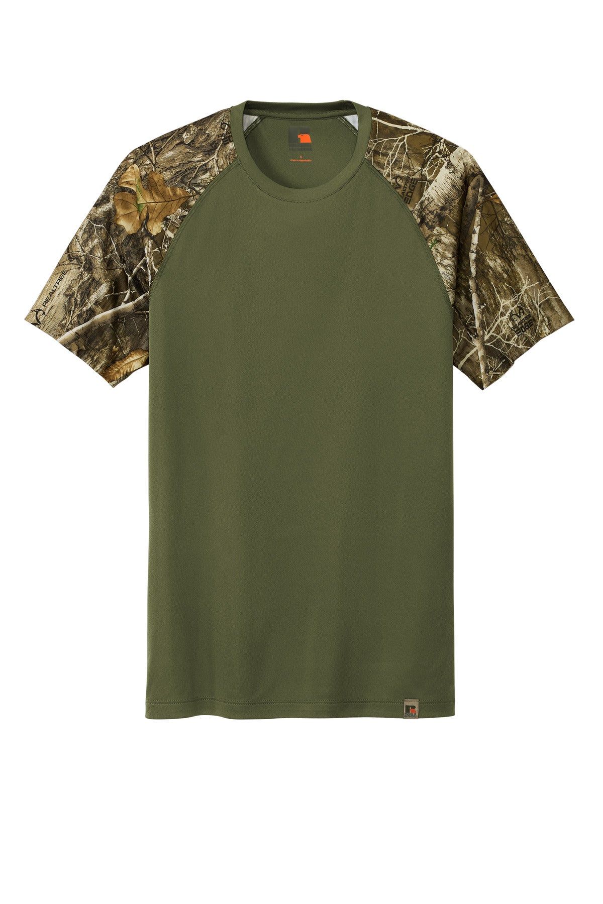 Custom Embroidered Russell Outdoors T-Shirts  in Olive Drab Green/ Realtree Edge