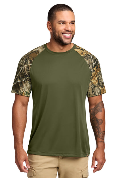 Custom Embroidered Russell Outdoors T-Shirts  in Olive Drab Green/ Realtree Edge