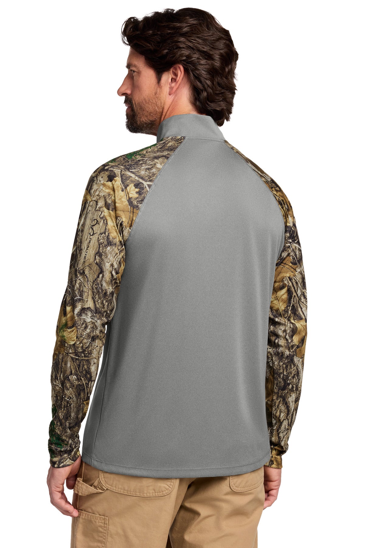 Custom Embroidered Russell Outdoors Sweatshirts/Fleece in Grey Concrete Heather/ Realtree Edge