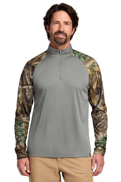 Custom Embroidered Russell Outdoors Sweatshirts/Fleece in Grey Concrete Heather/ Realtree Edge