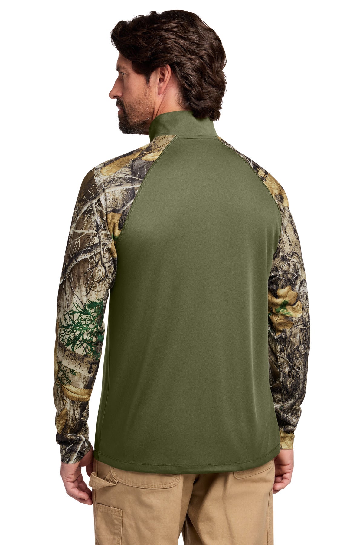 Custom Embroidered Russell Outdoors Sweatshirts/Fleece in Olive Drab Green/ Realtree Edge