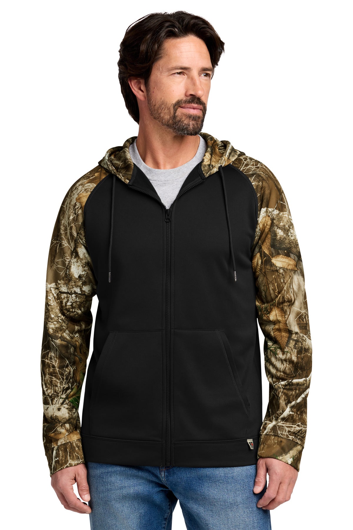 Custom Embroidered Russell Outdoors Sweatshirts/Fleece in Black/ Realtree Edge