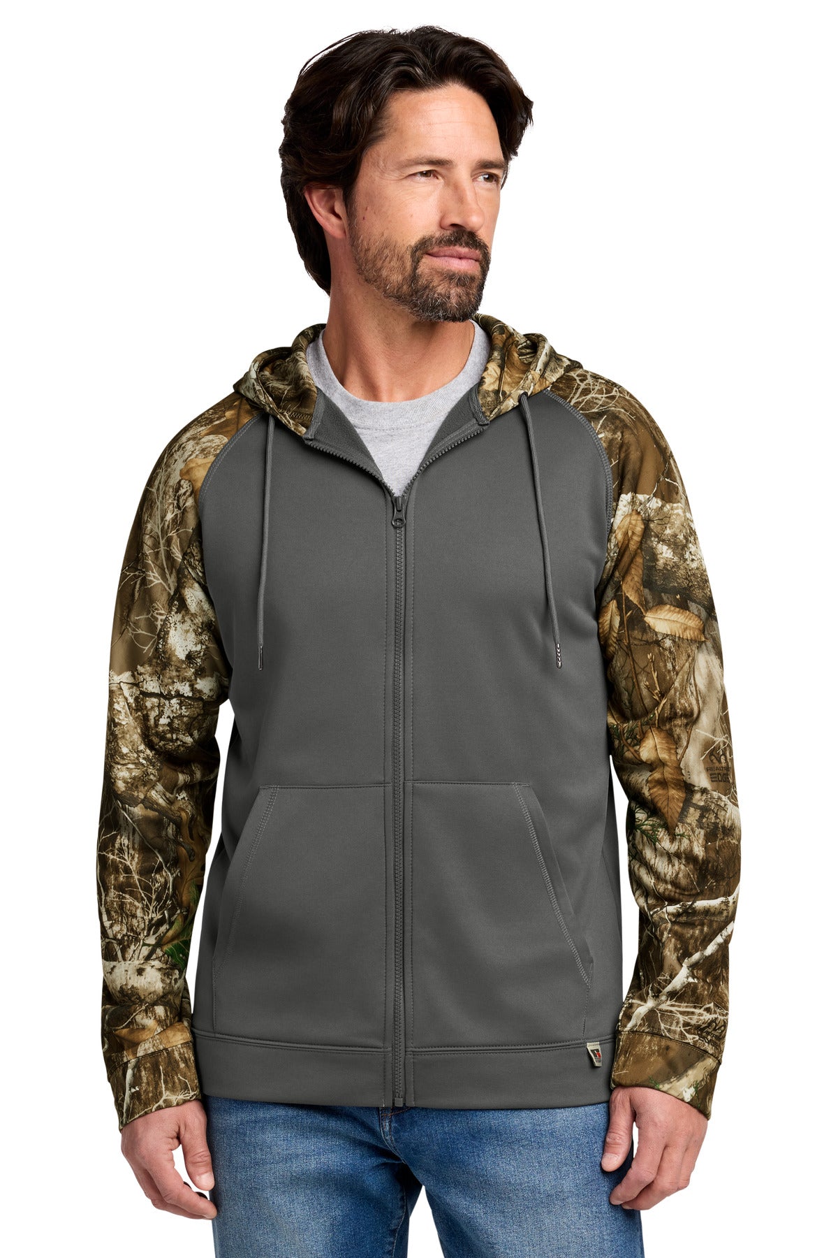 Custom Embroidered Russell Outdoors Sweatshirts/Fleece in Magnet/ Realtree Edge