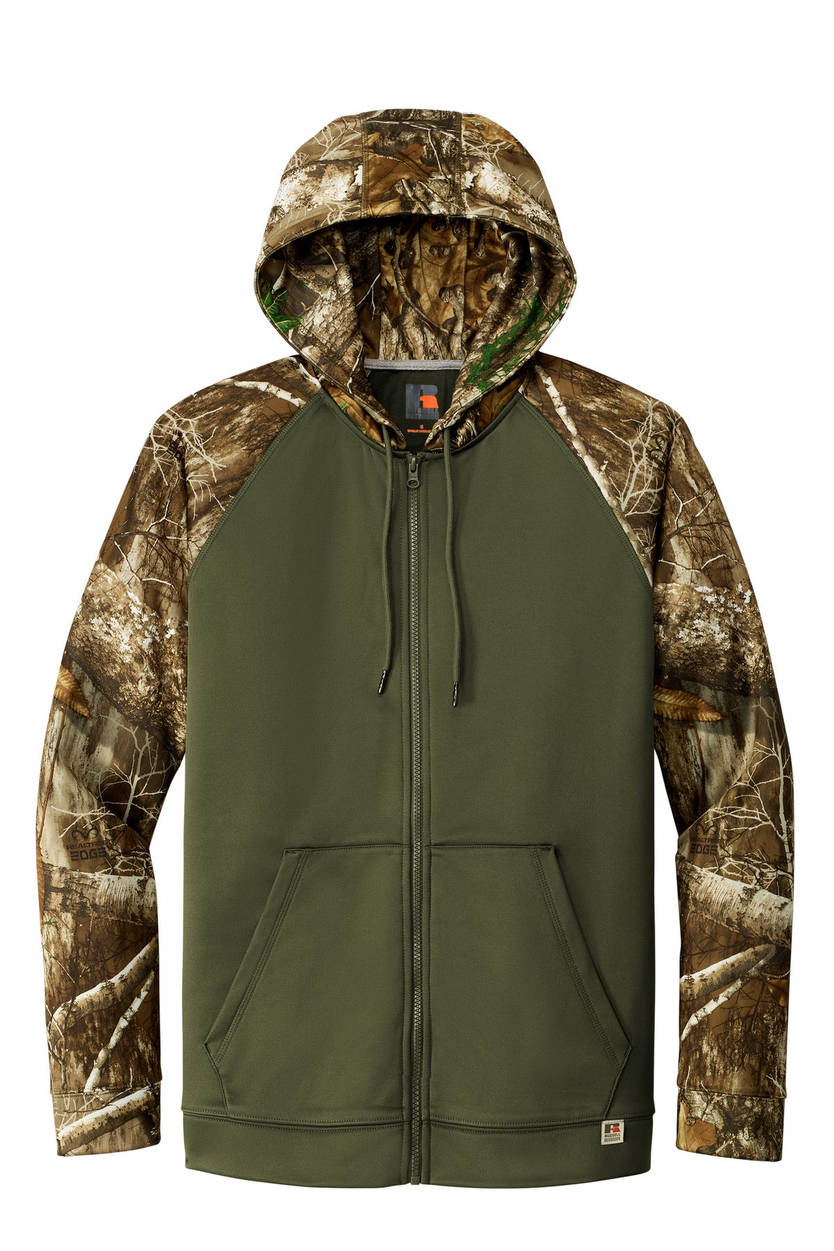 Custom Embroidered Russell Outdoors Sweatshirts/Fleece in Olive Drab Green/ Realtree Edge