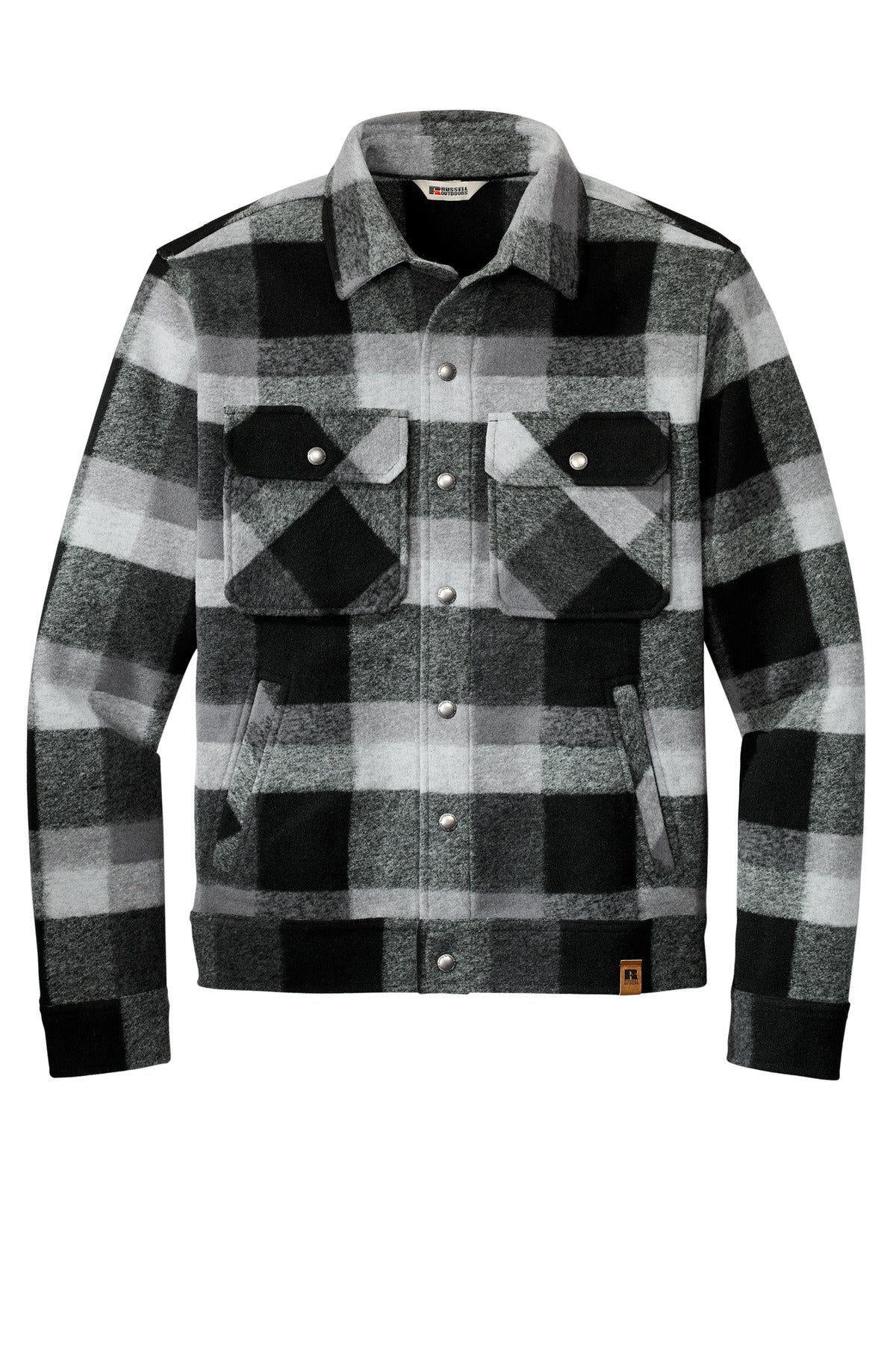 Custom Embroidered Russell Outdoors Outerwear in Deep Black Plaid