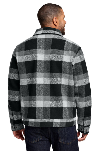 Custom Embroidered Russell Outdoors Outerwear in Deep Black Plaid