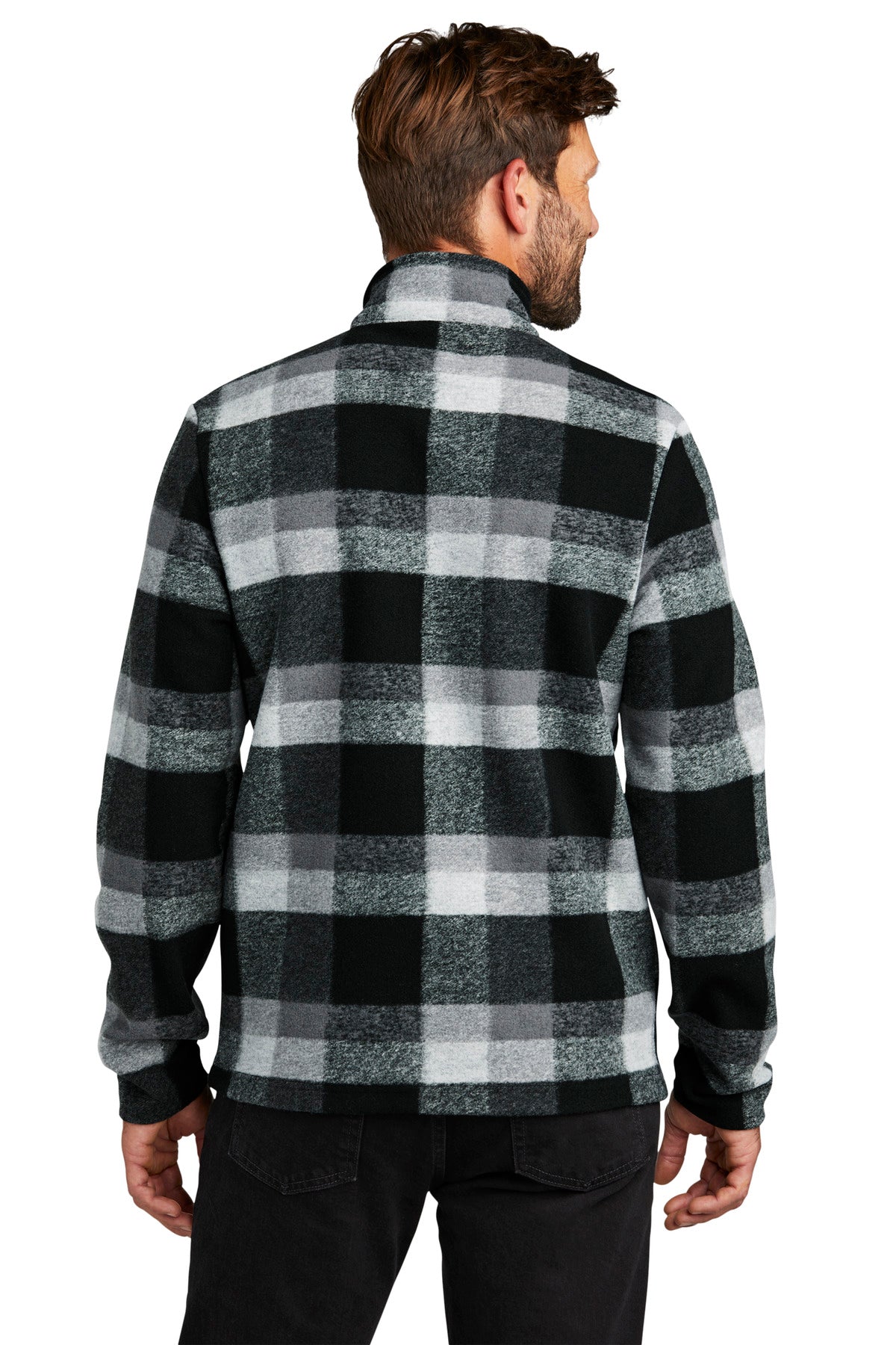 Custom Embroidered Russell Outdoors Basin Snap Pullover RU551 RU551,Deep Black Plaid