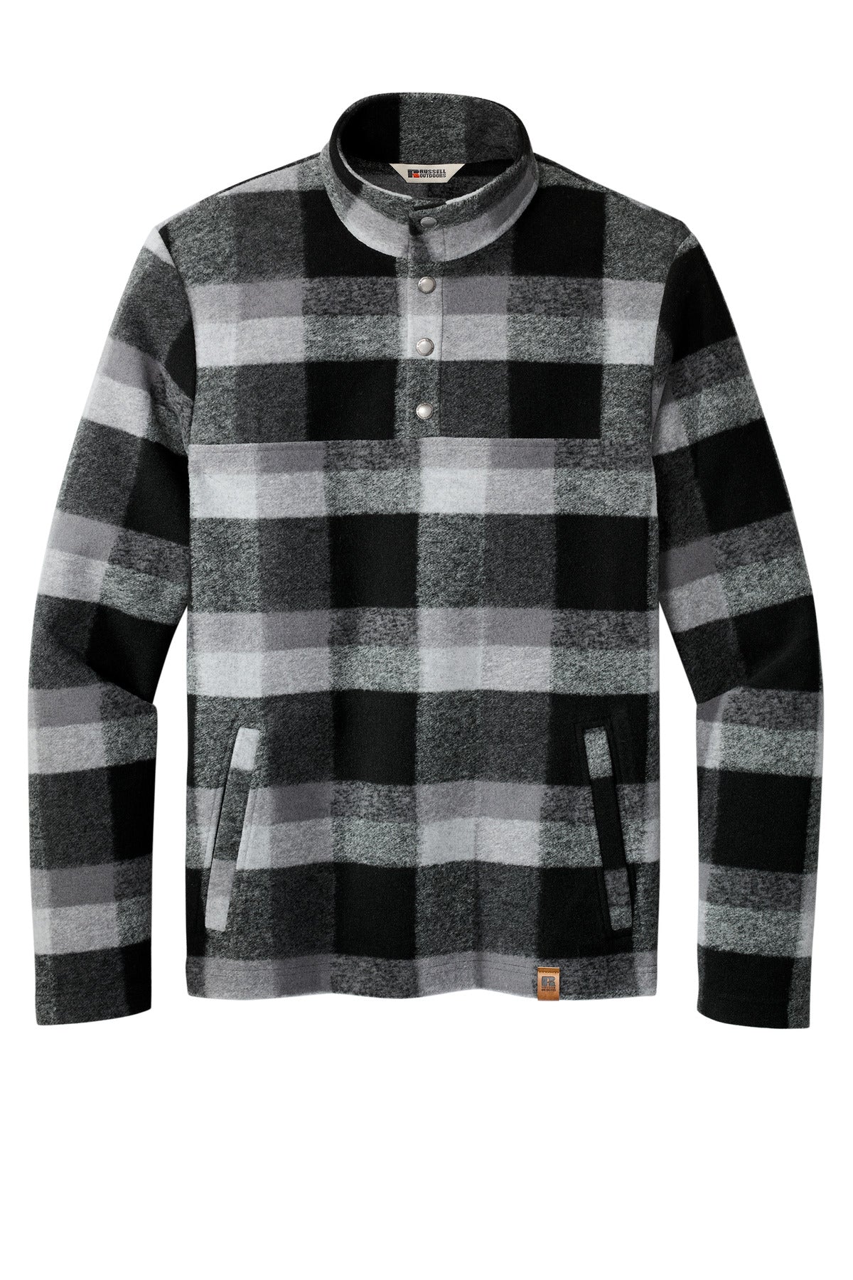 Custom Embroidered Russell Outdoors Outerwear in Deep Black Plaid