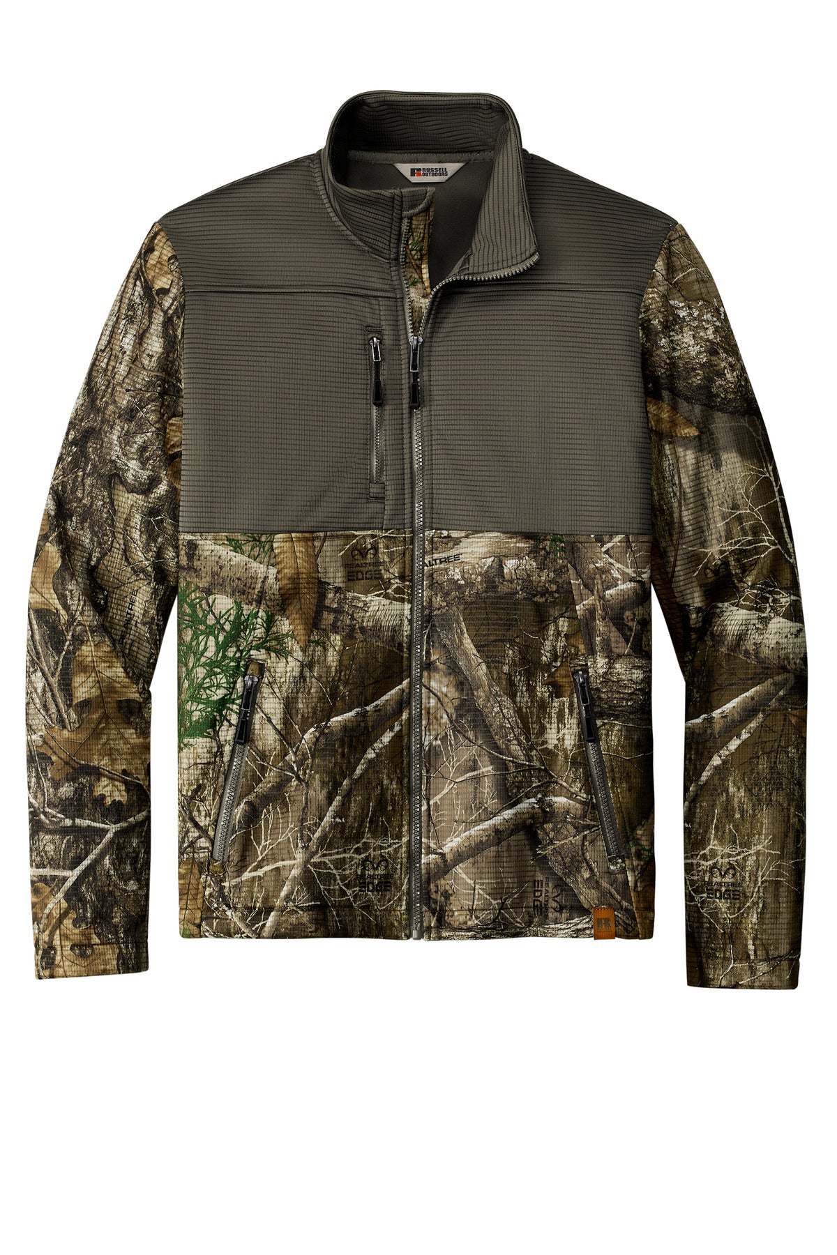 Custom Embroidered Russell Outdoors Outerwear in Cargo Brown/ Realtree Edge