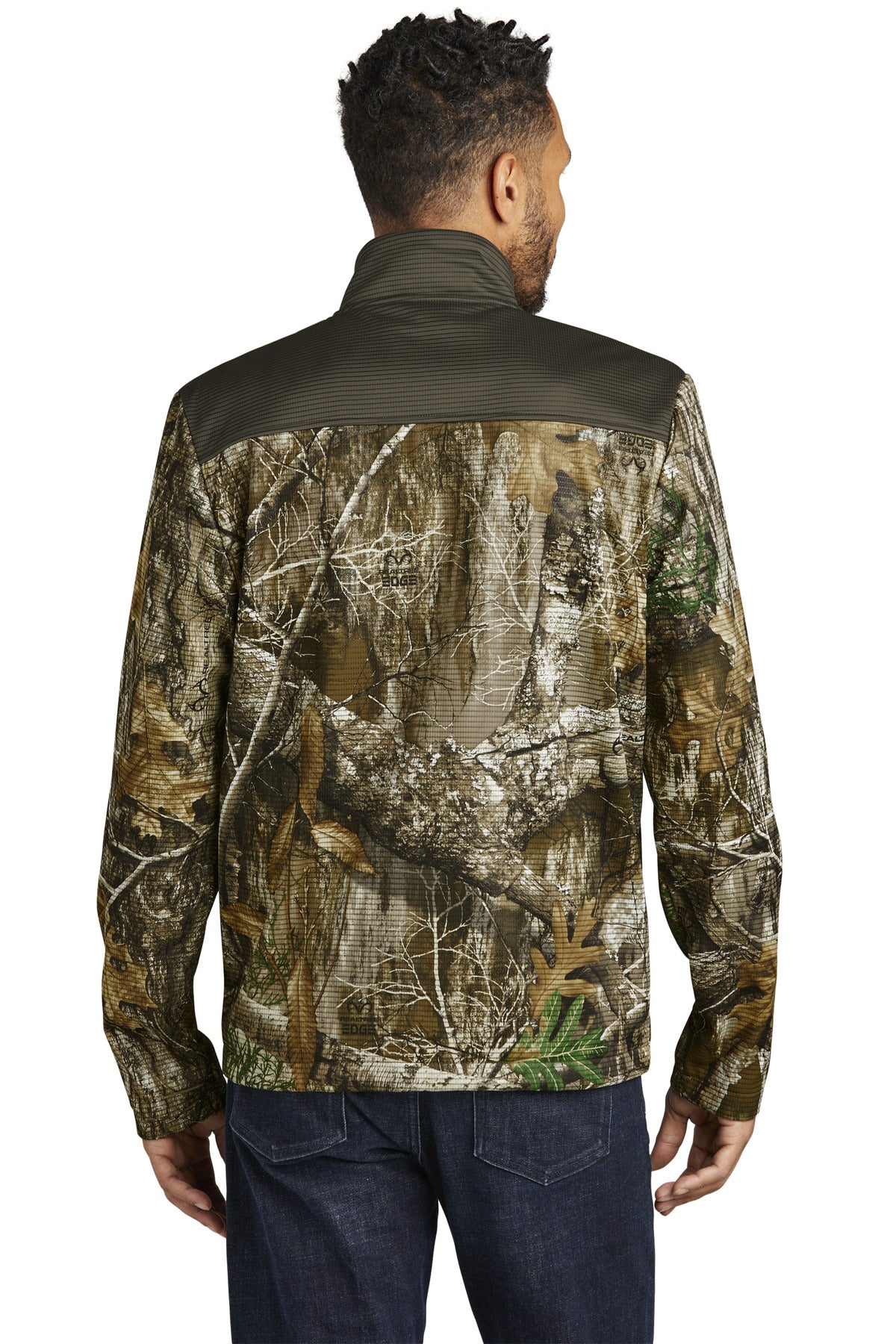 Custom Embroidered Russell Outdoors Realtree Atlas Colorblock Soft Shell RU601,Cargo Brown/ Realtree Edge