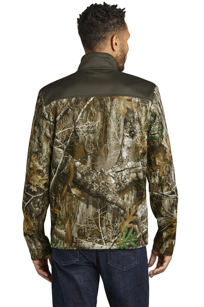 Custom Embroidered Russell Outdoors Realtree Atlas Colorblock Soft Shell RU601,Cargo Brown/ Realtree Edge