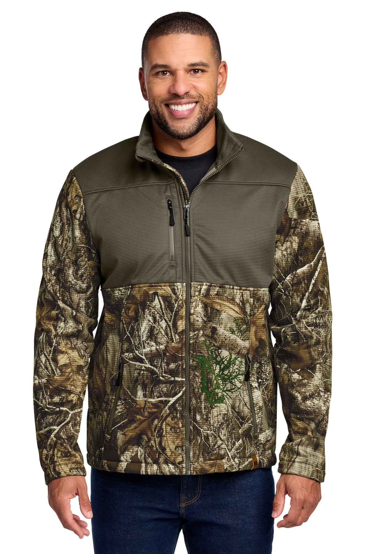 Custom Embroidered Russell Outdoors Outerwear in Cargo Brown/ Realtree Edge