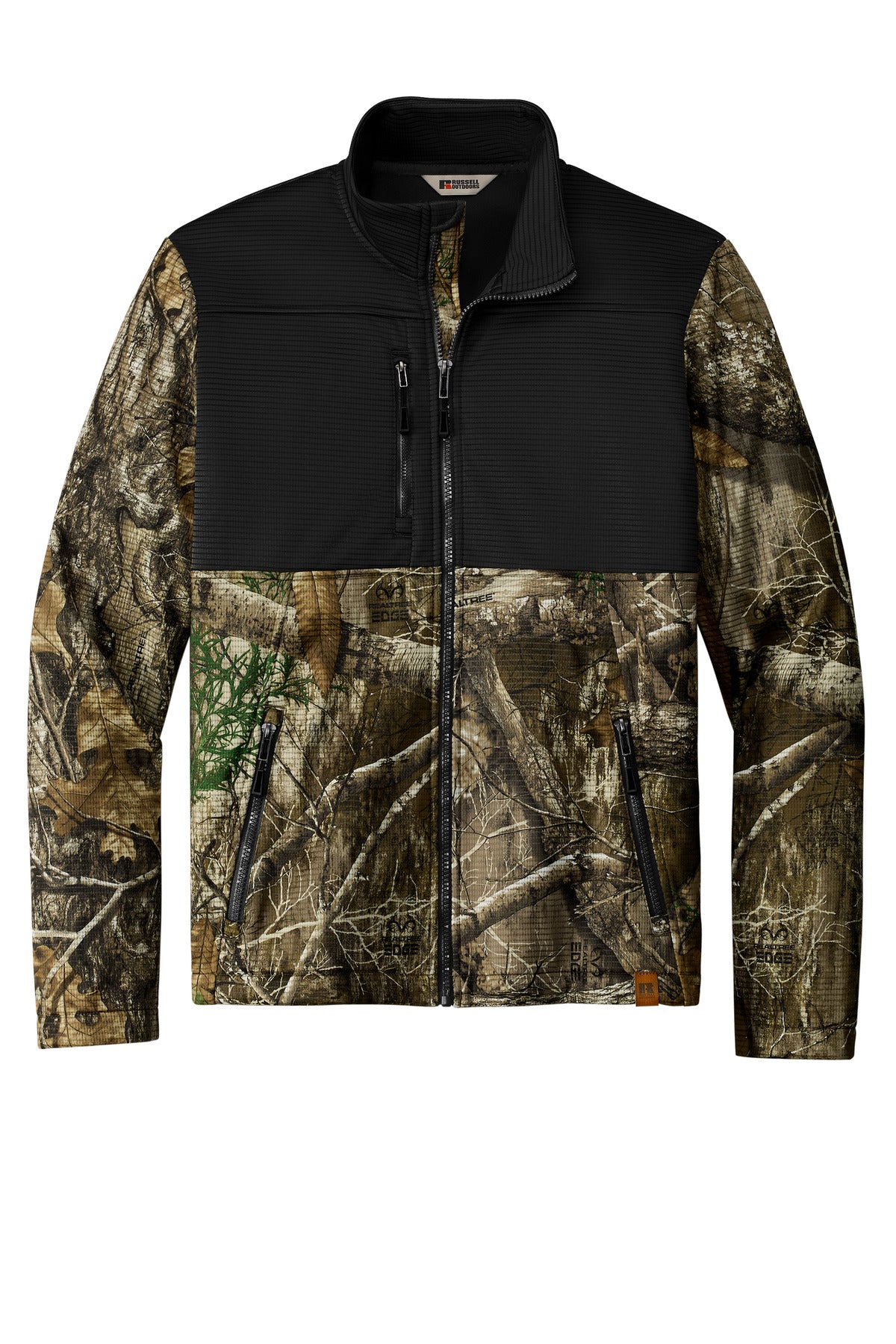 Custom Embroidered Russell Outdoors Outerwear in Deep Black/ Realtree Edge