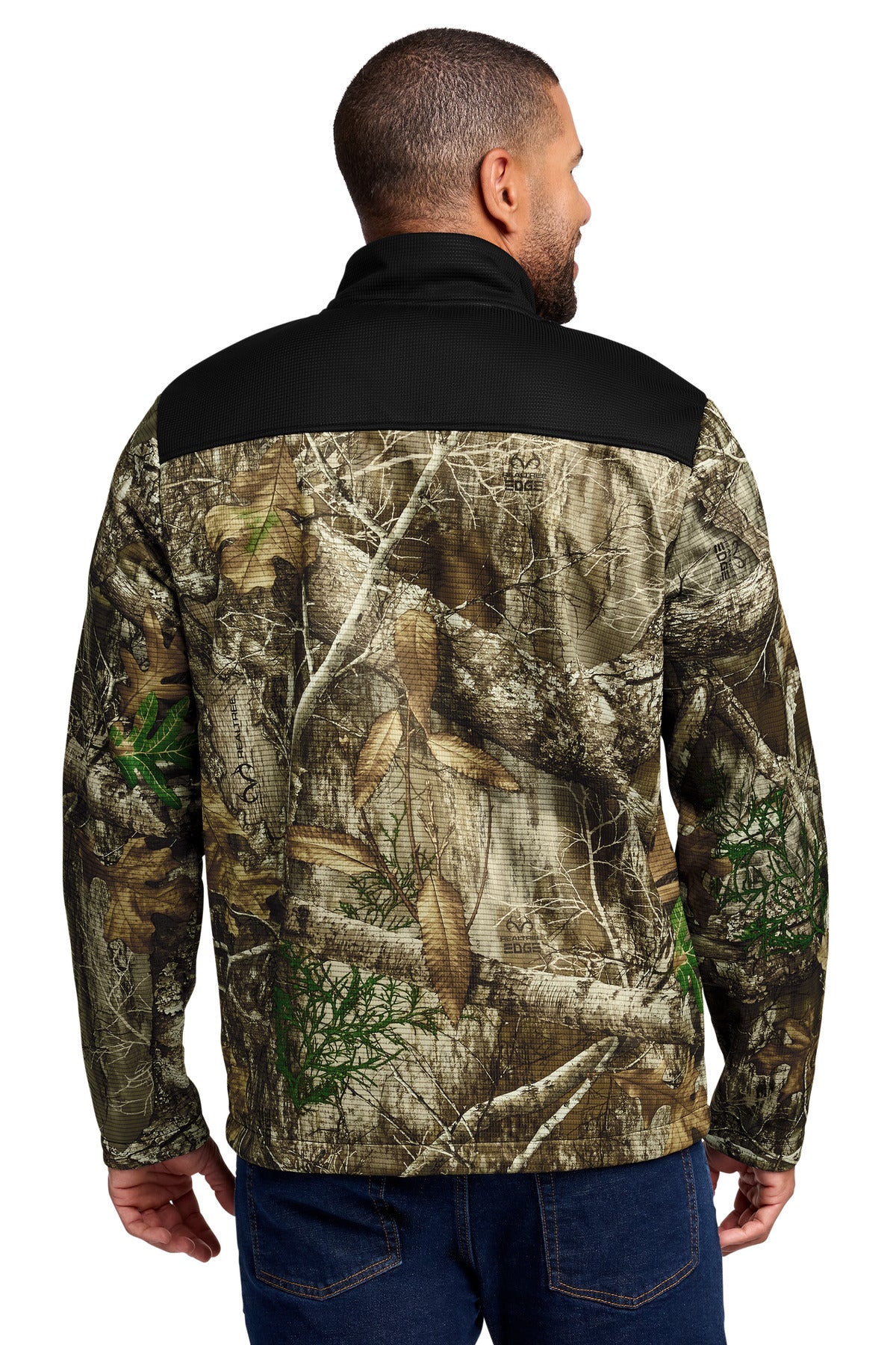 Custom Embroidered Russell Outdoors Outerwear in Deep Black/ Realtree Edge
