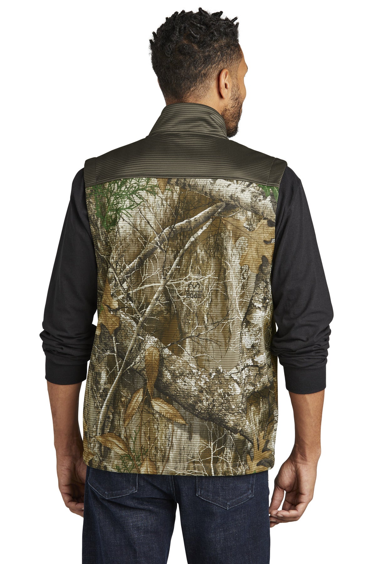 Custom Embroidered Russell Outdoors Realtree Atlas Colorblock Soft Shell Vest RU604,Cargo Brown/ Realtree Edge