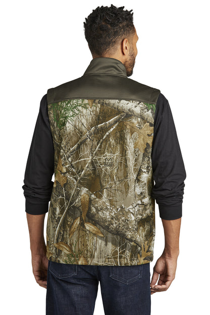 Custom Embroidered Russell Outdoors Realtree Atlas Colorblock Soft Shell Vest RU604,Cargo Brown/ Realtree Edge