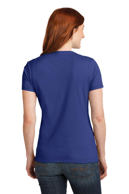 Custom Embroidered Hanes Women's Perfect-T Cotton V-Neck T-Shirt. S04V,Deep Royal