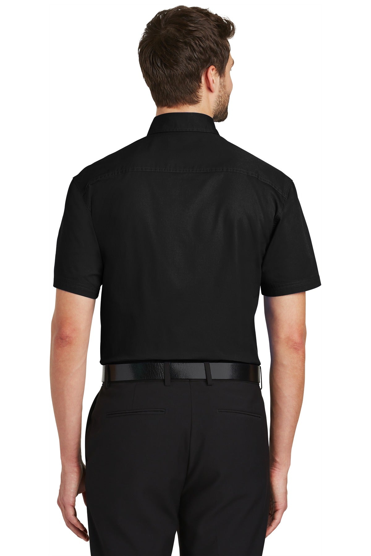 Custom Embroidered Port Authority Short Sleeve Twill Shirt. S500T,Black