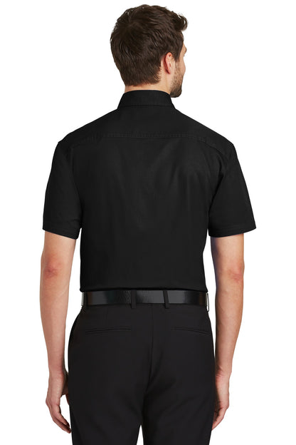 Custom Embroidered Port Authority Short Sleeve Twill Shirt. S500T,Black