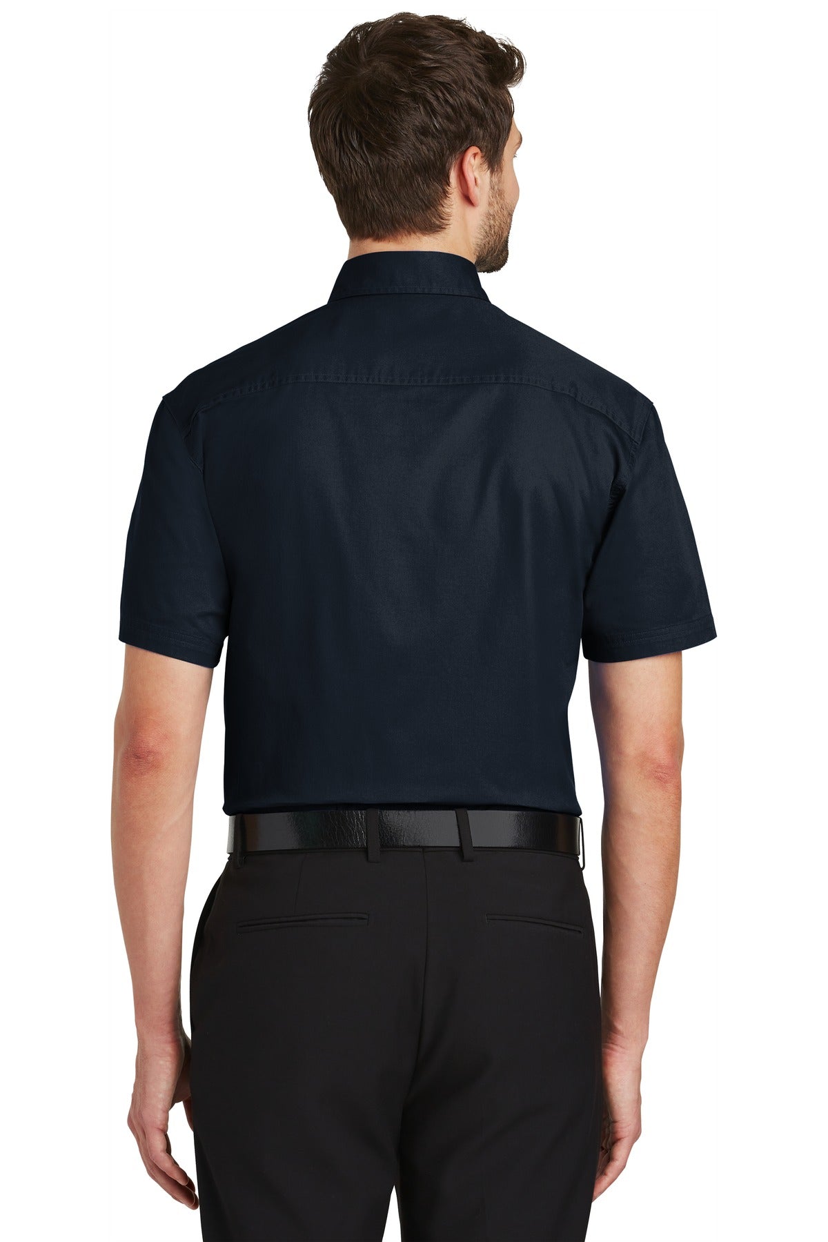 Custom Embroidered Port Authority Short Sleeve Twill Shirt. S500T,Classic Navy