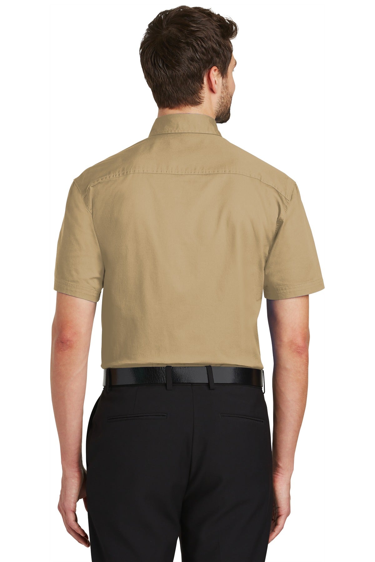 Custom Embroidered Port Authority Short Sleeve Twill Shirt. S500T,Khaki