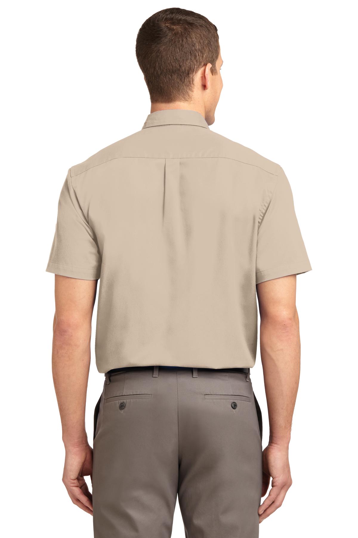 Custom Embroidered Port Authority Short Sleeve Easy Care Shirt.  S508,Stone