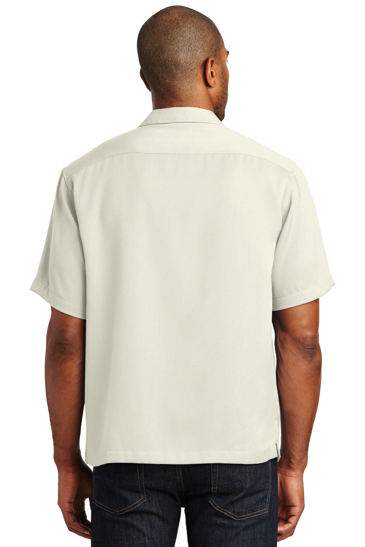 Custom Embroidered Port Authority Easy Care Camp Shirt.  S535,Ivory
