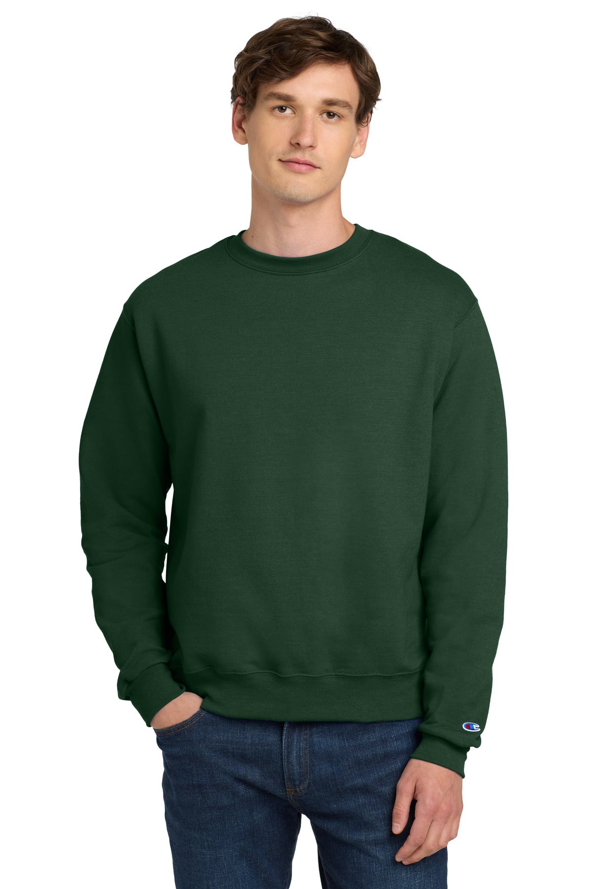 Custom Embroidered Champion Sweatshirts/Fleece in Dark Green