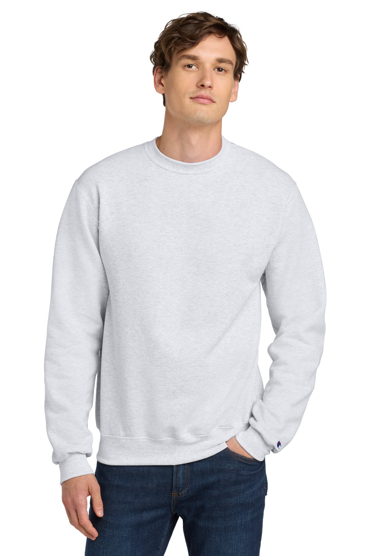 Custom Embroidered Champion Sweatshirts/Fleece in Silver Grey