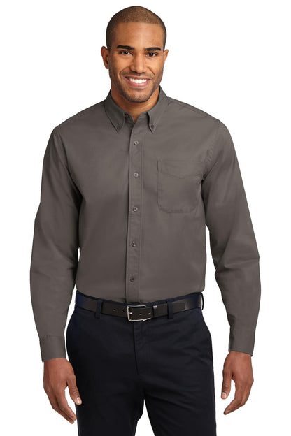Custom Embroidered Port Authority Clothing Tops in Bark