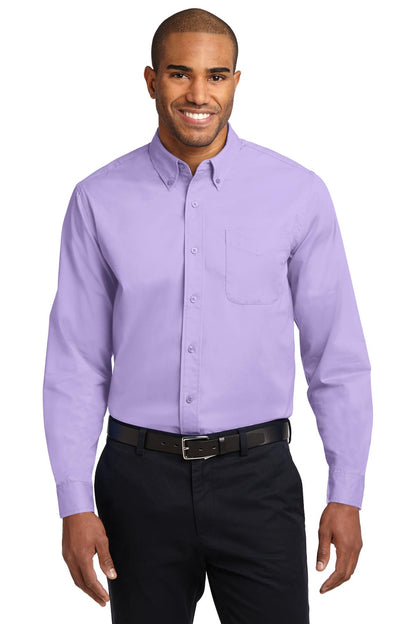 Custom Embroidered Port Authority Clothing Tops in Bright Lavender